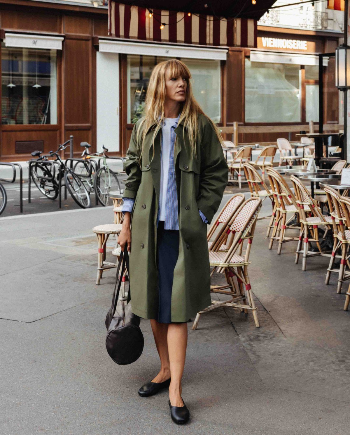 YERSE · Gabardina midi cruzada