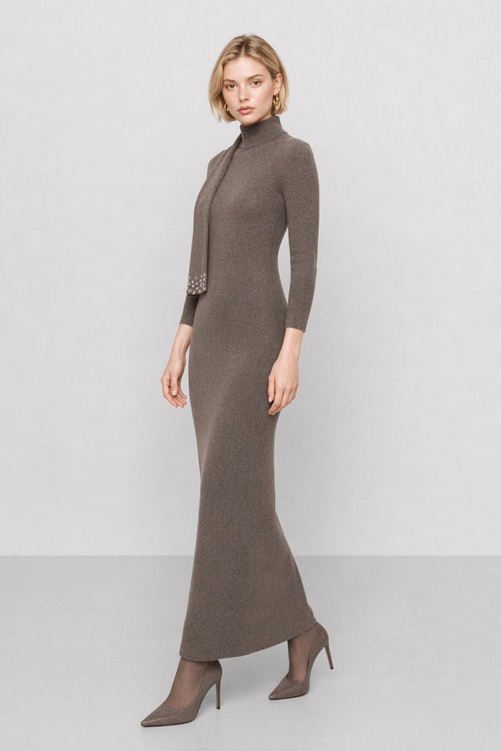 KOCCA · Vestido largo de punto con fular · Enza - Imagen 3