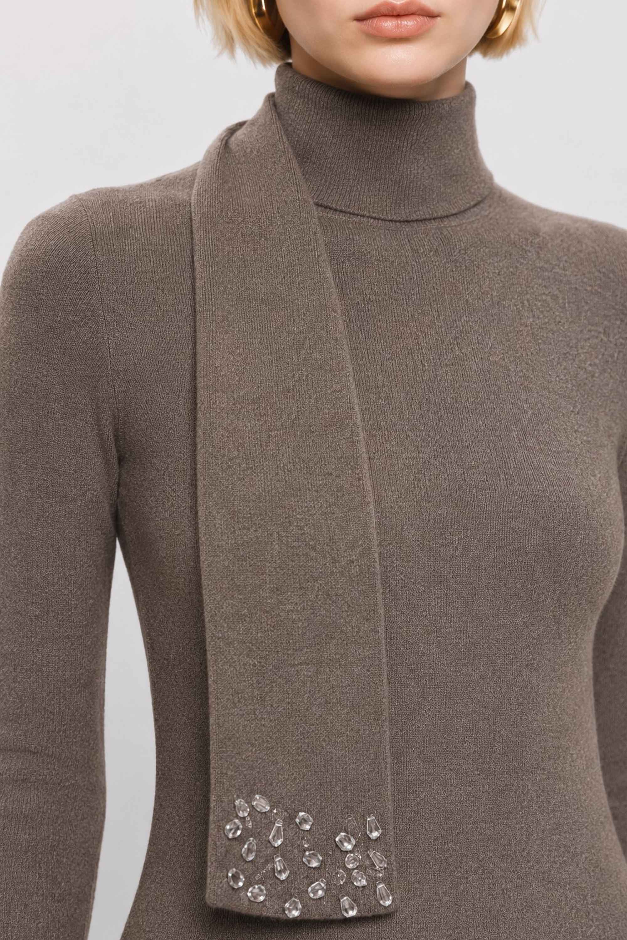 KOCCA · Vestido largo de punto con fular · Enza - Imagen 4