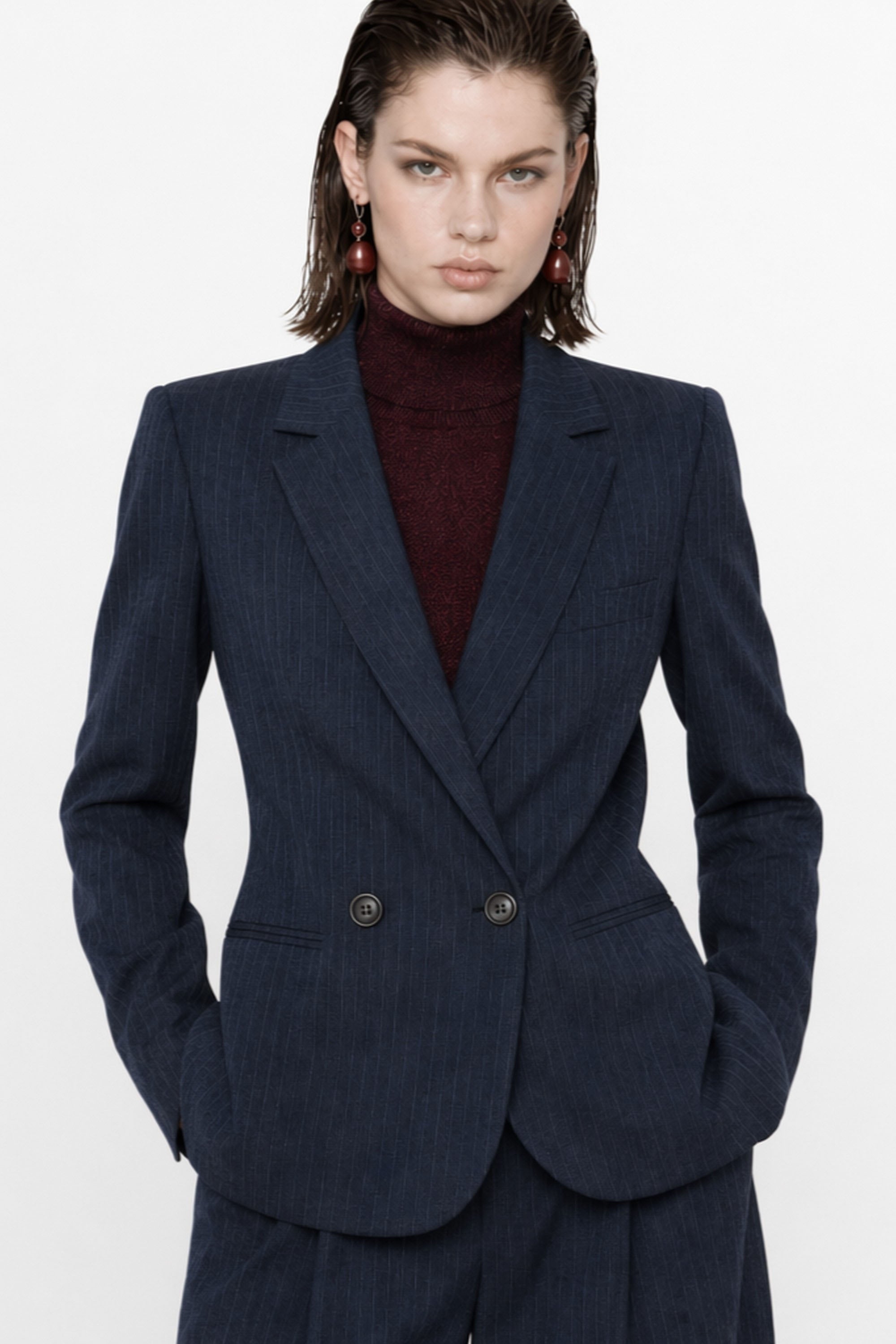 KOCCA · Blazer cruzado de raya diplomática · Erminio