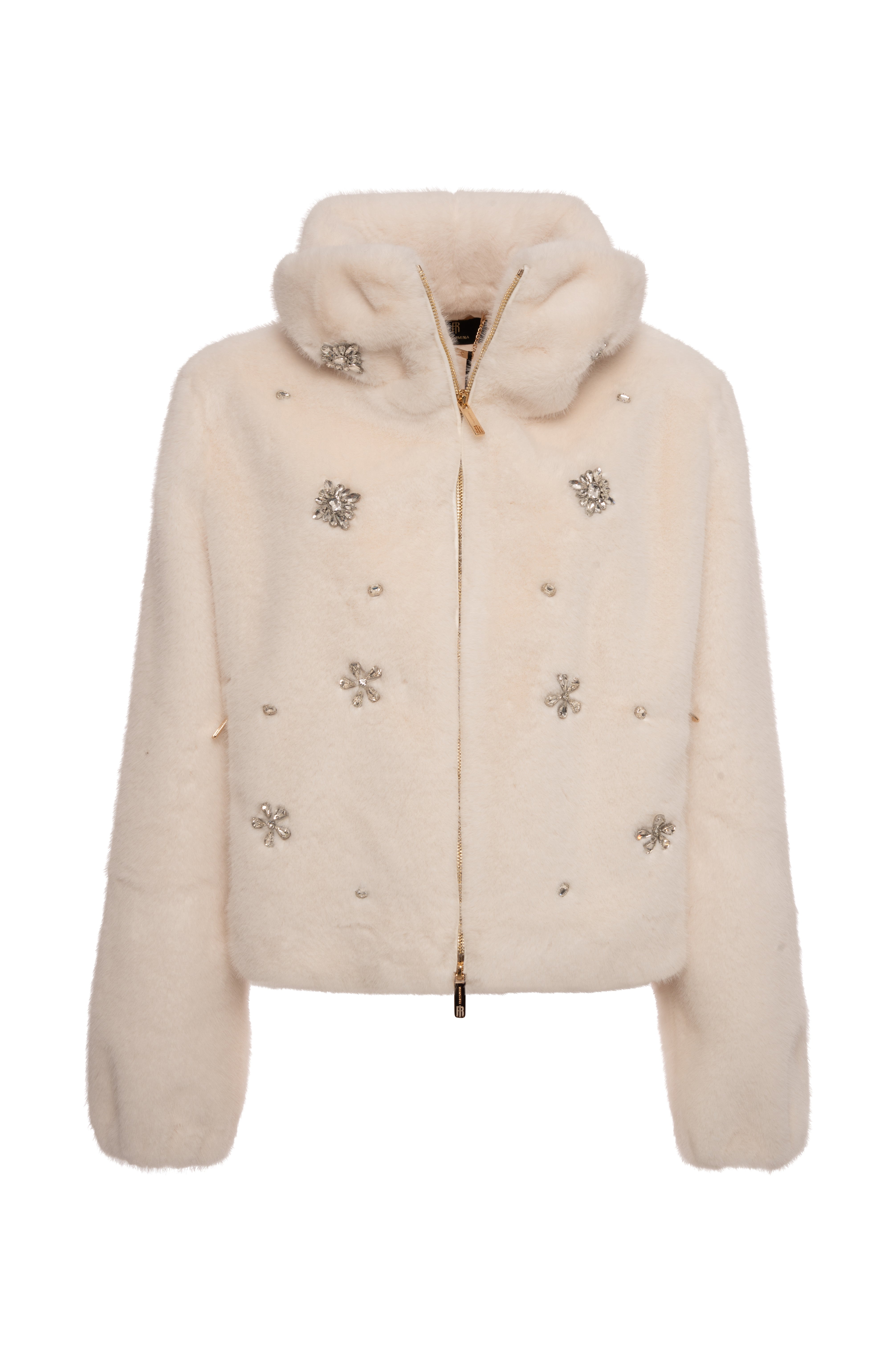 FRACOMINA · Chaquetón de pelo con pedrería