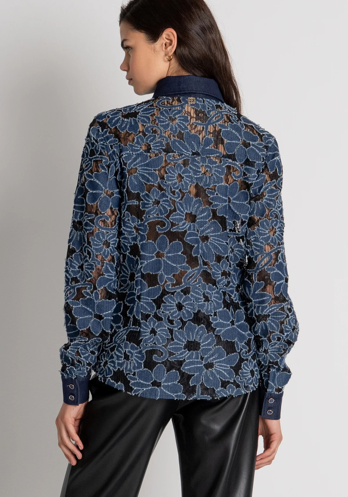 FRACOMINA · Camisa denim con estampado floral - Imagen 4