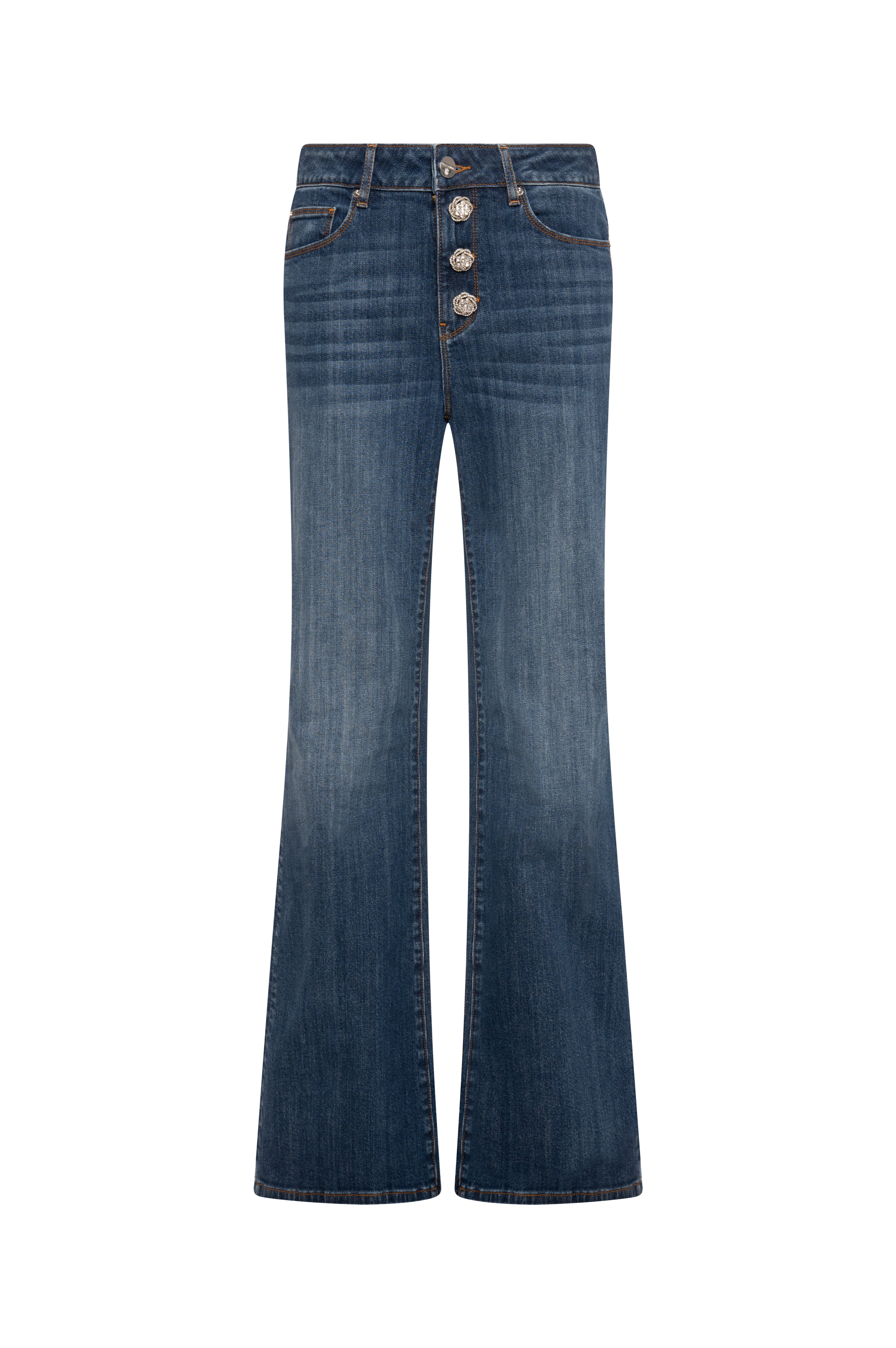 FRACOMINA · Jeans bootcut con botones joya
