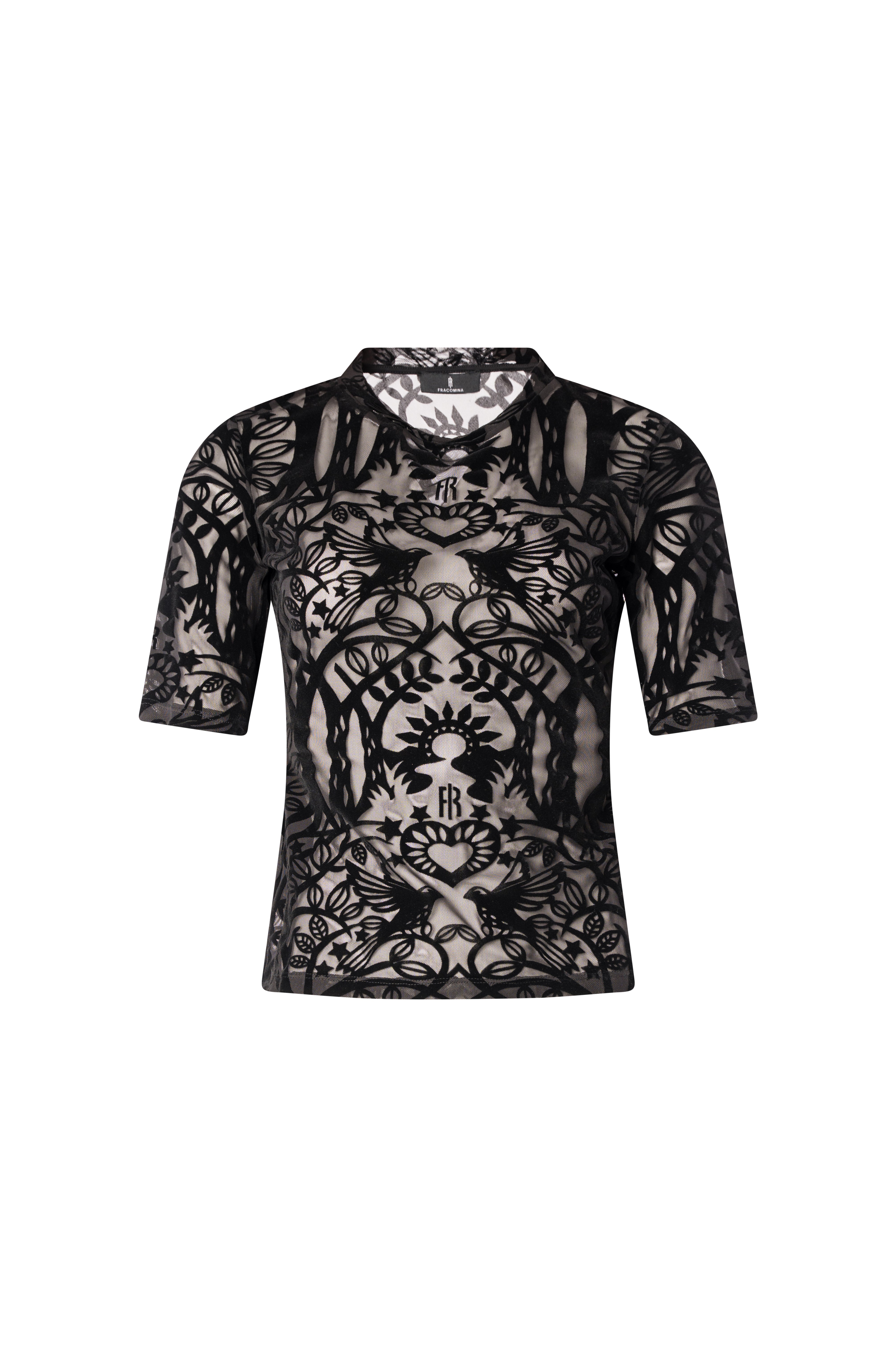 FRACOMINA · Camiseta de encaje semitransparente