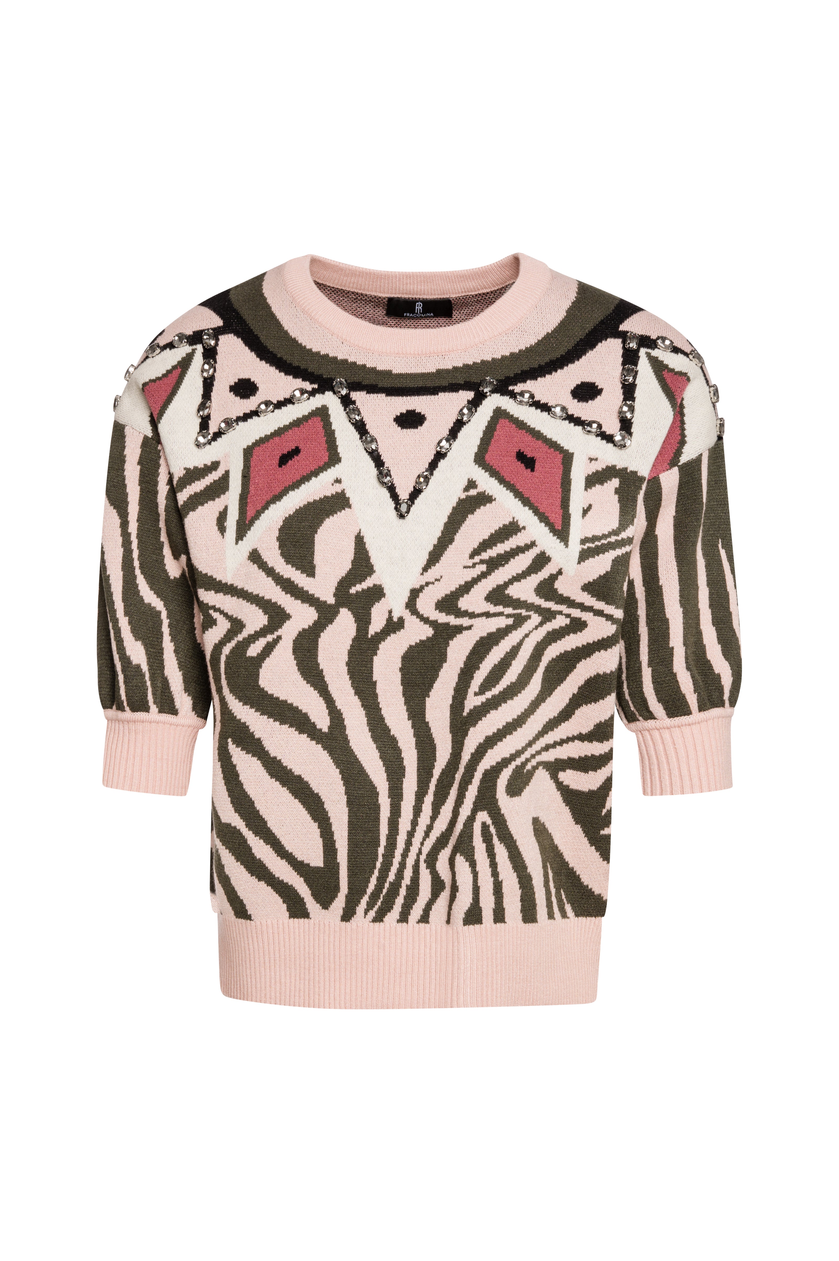 FRACOMINA · Jersey jacquard con pedrería