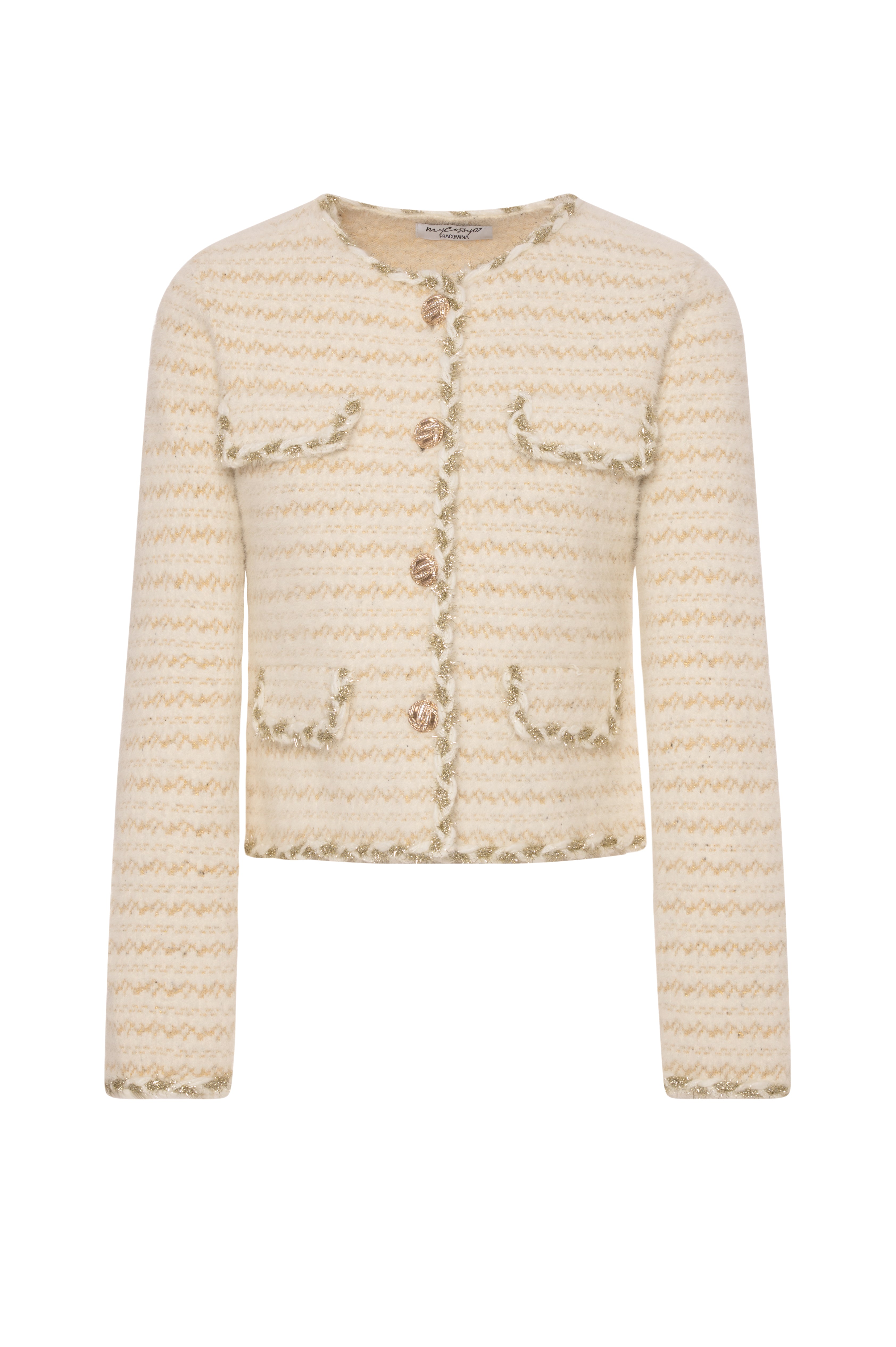 Knitted cardigan regular fit multicolor