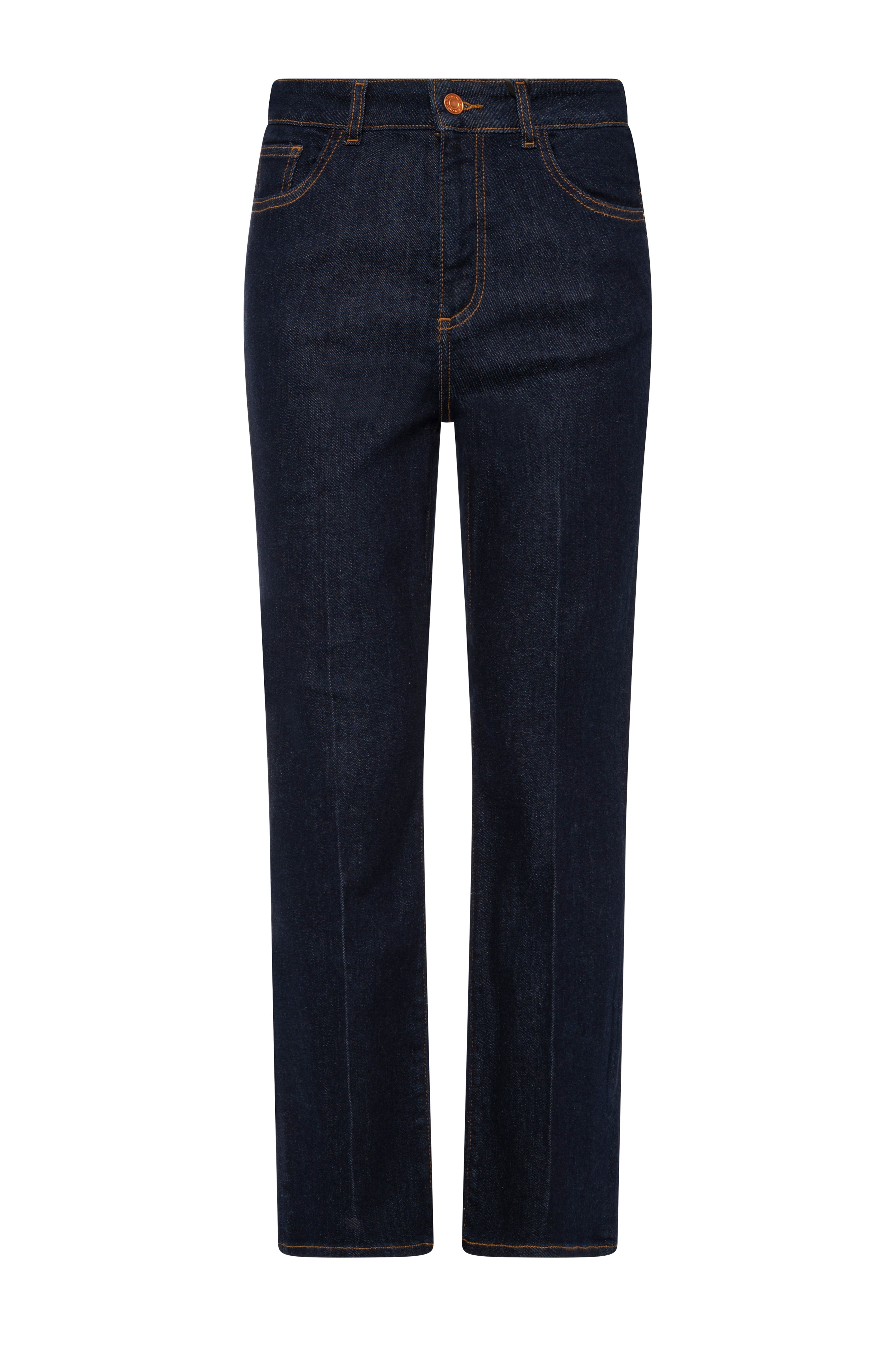 Jeans cropped made in denim with raw wash