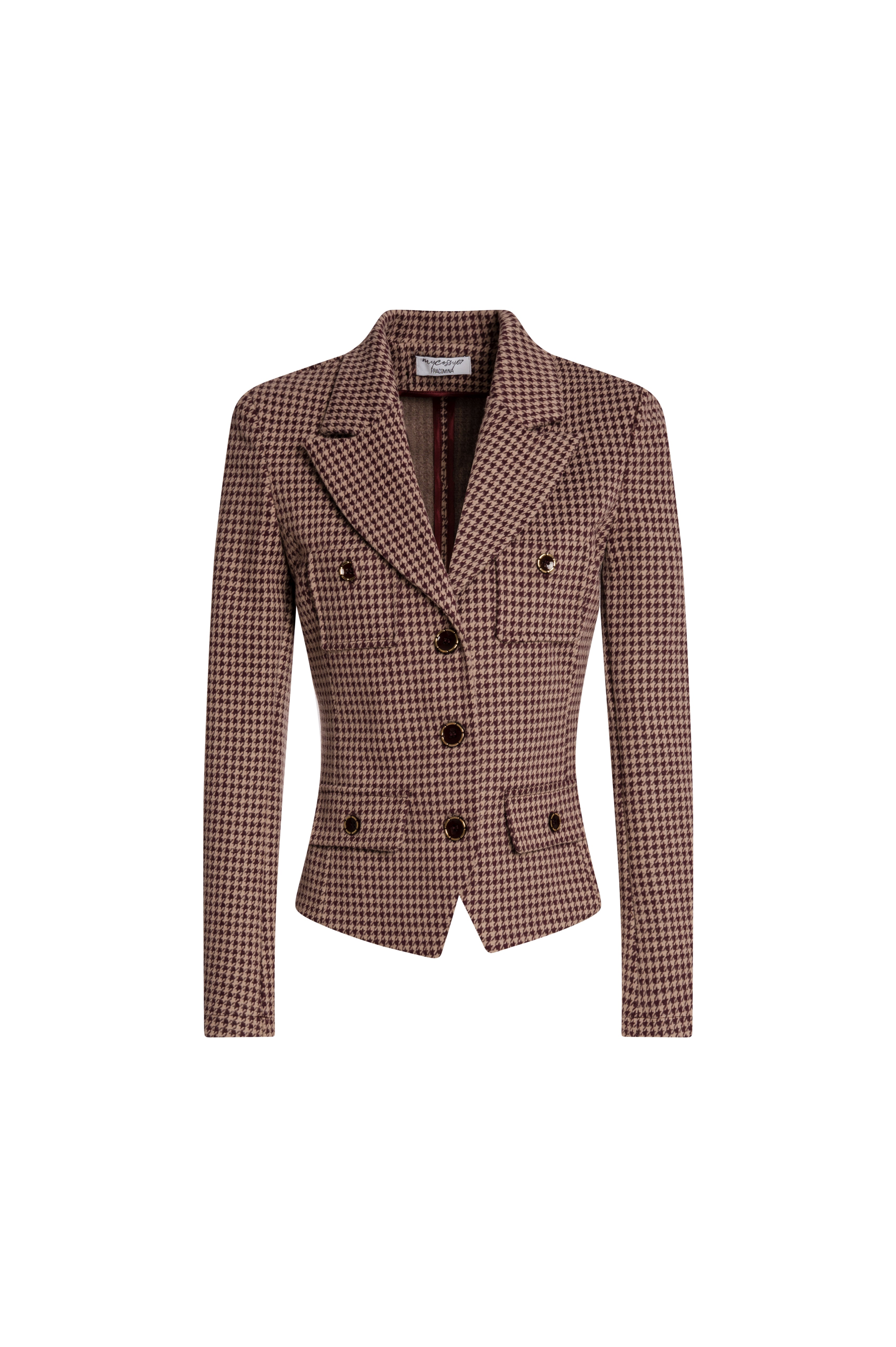 Blazer jacket regular fit single breasted made in pied de poule fabric
