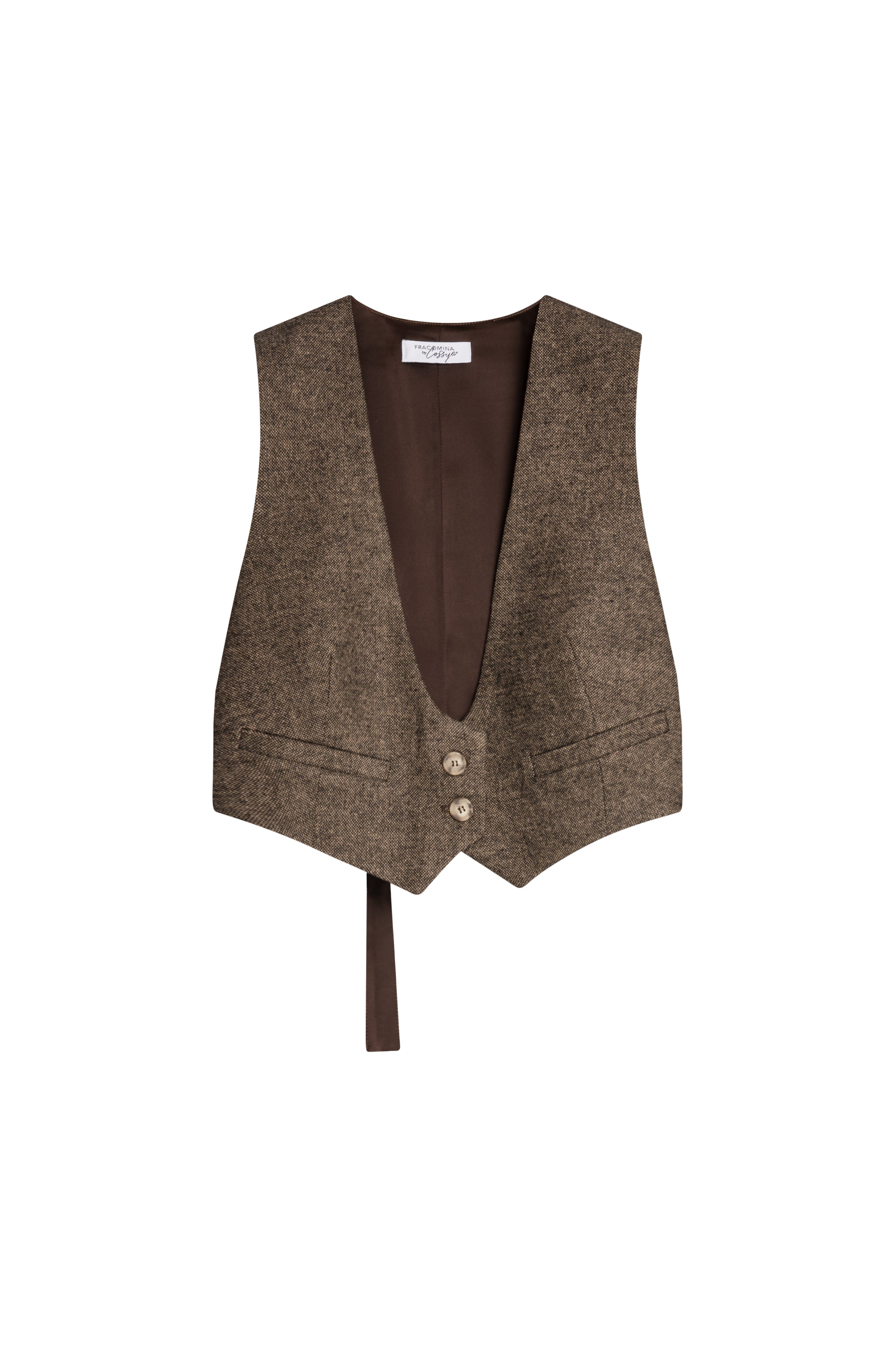 Gilet slim fit single breasted with wool