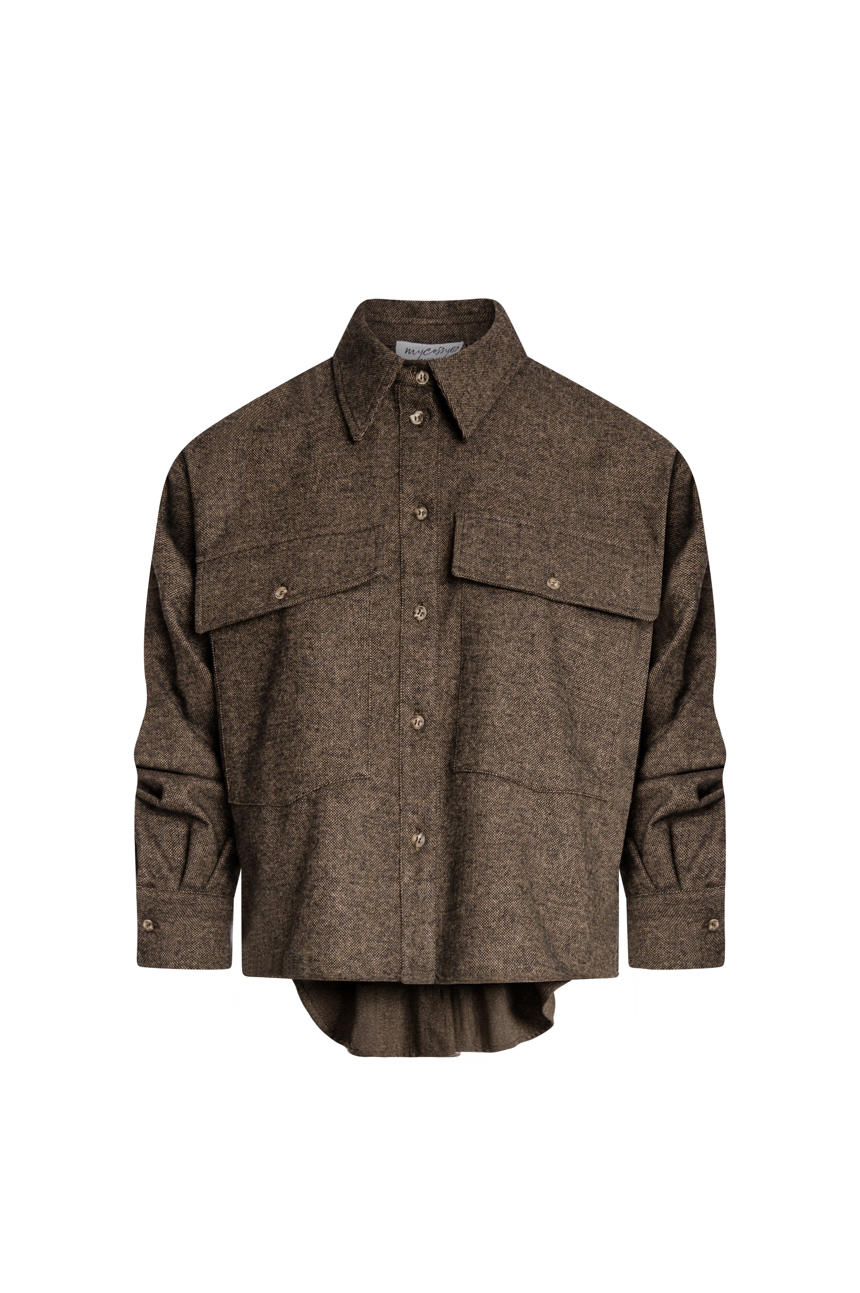 Shirt over fit made in tweed with wool