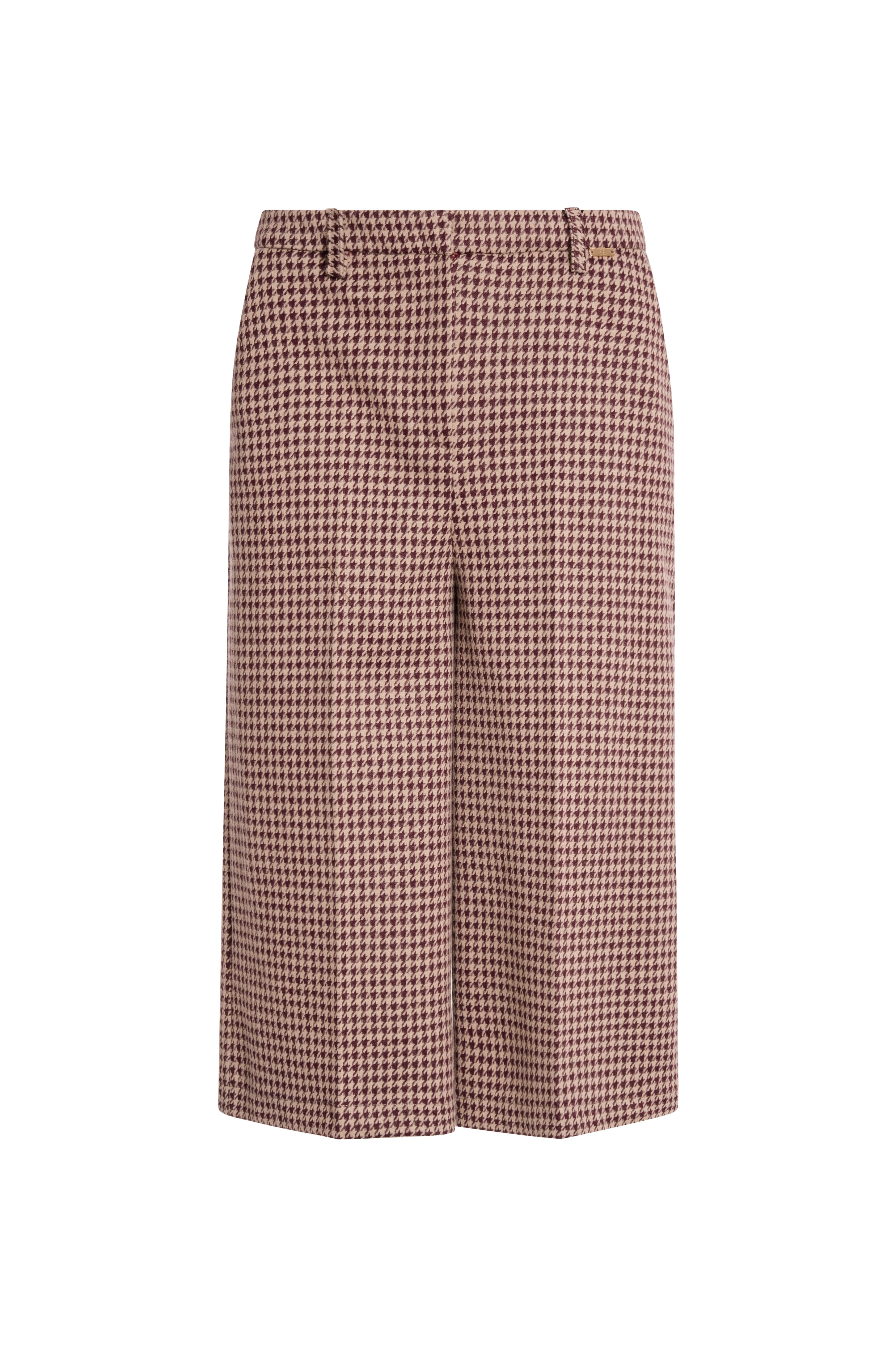 Pant regular fit cropped made in pied de poule fabric