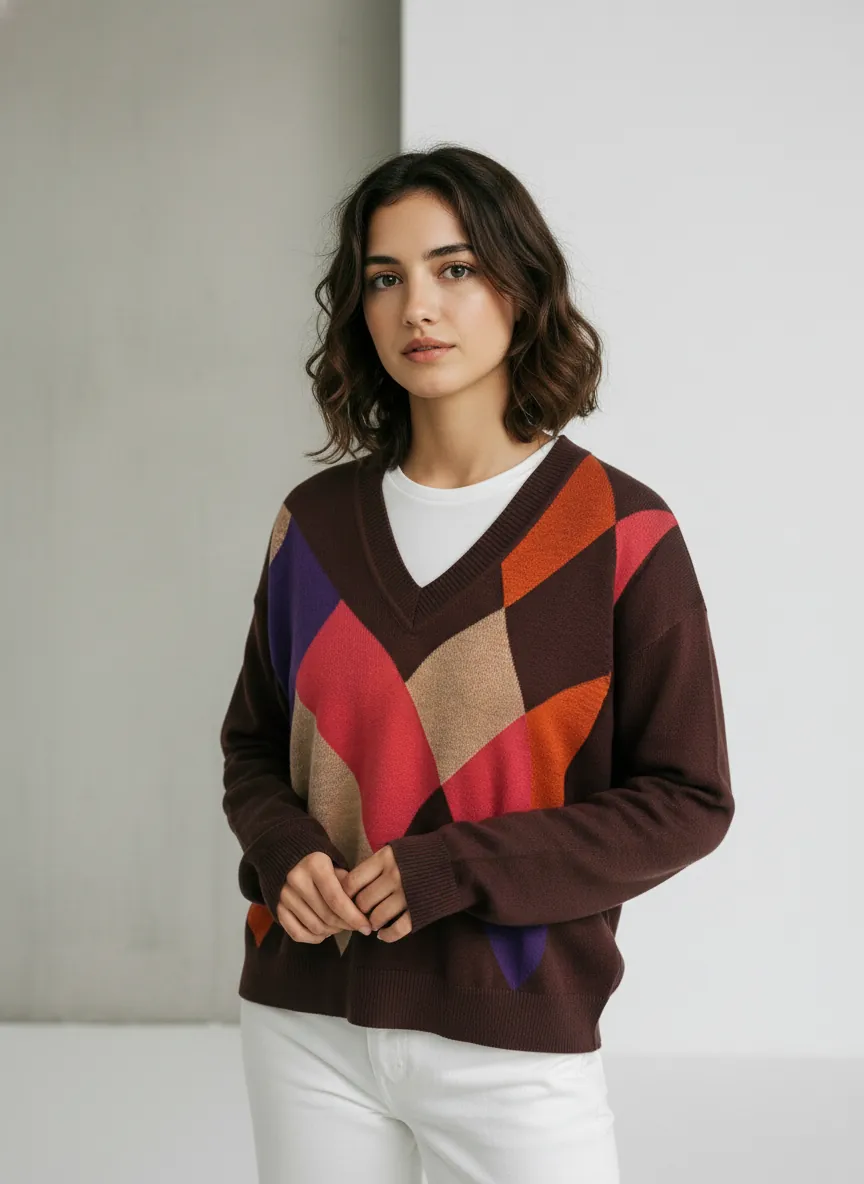 WNTCOLLECTION · Jersey de pico con rombos