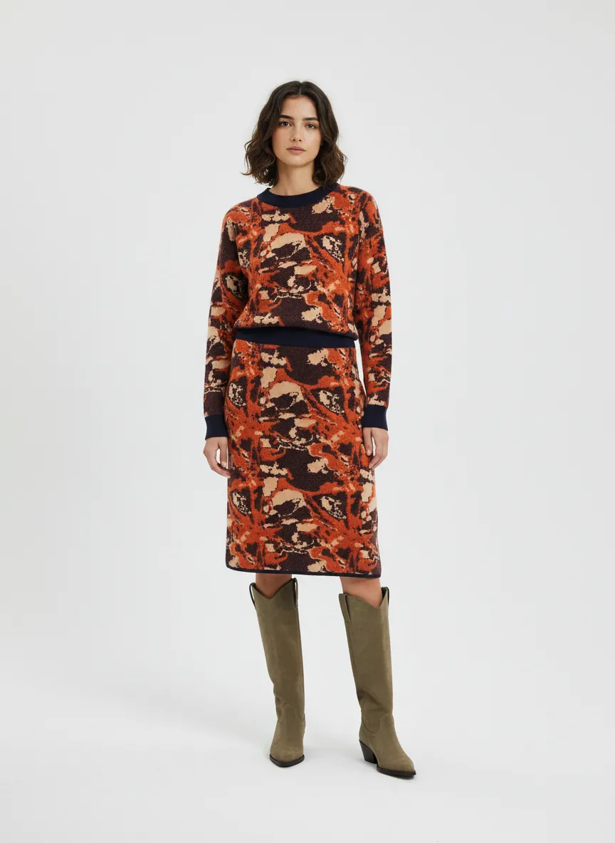 WNTCOLLECTION · Falda jacquard efecto peluche