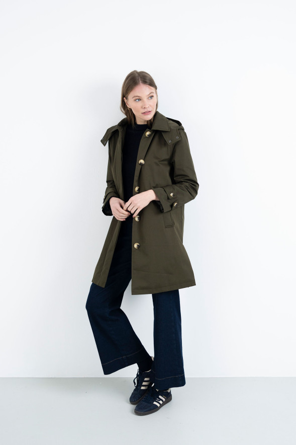 HONGO · Gabardina acolchada con capucha