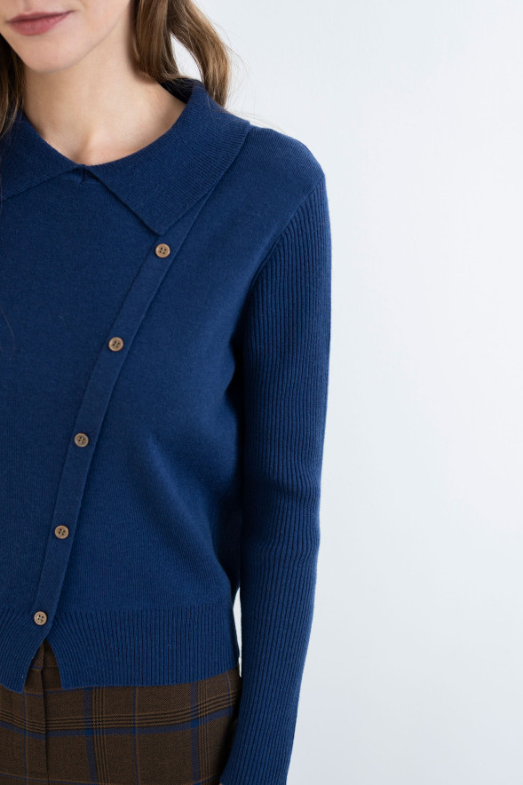 HONGO · Jersey con cuello camisero - Imagen 3
