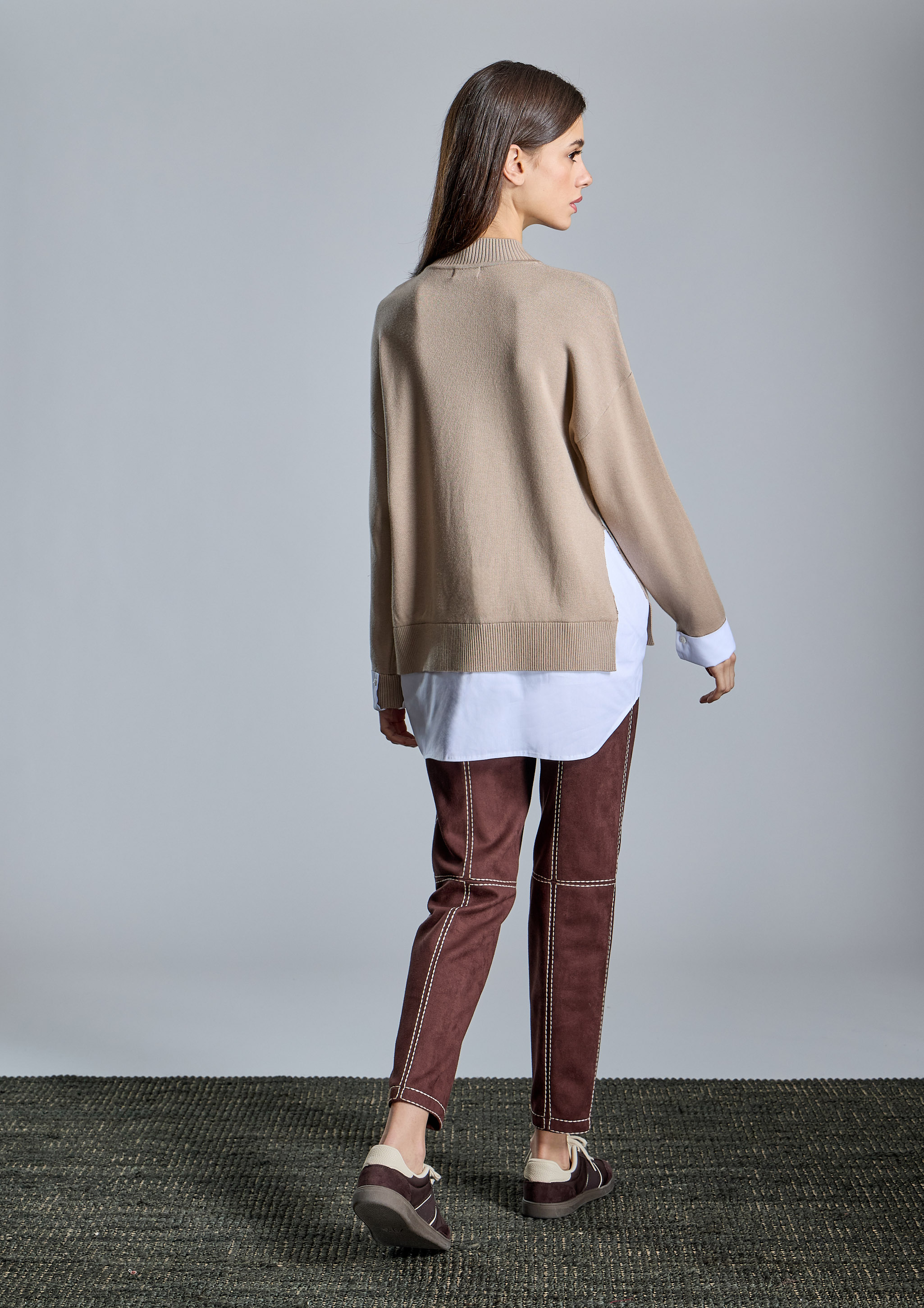 ALBA CONDE · Jersey de rombos con camisa - Imagen 5