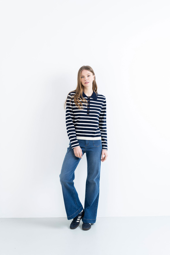 HONGO · Jersey marinero con cuello polo - Imagen 2