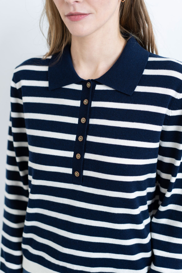 HONGO · Jersey marinero con cuello polo - Imagen 5