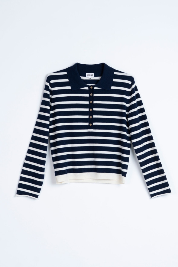 HONGO · Jersey marinero con cuello polo - Imagen 6