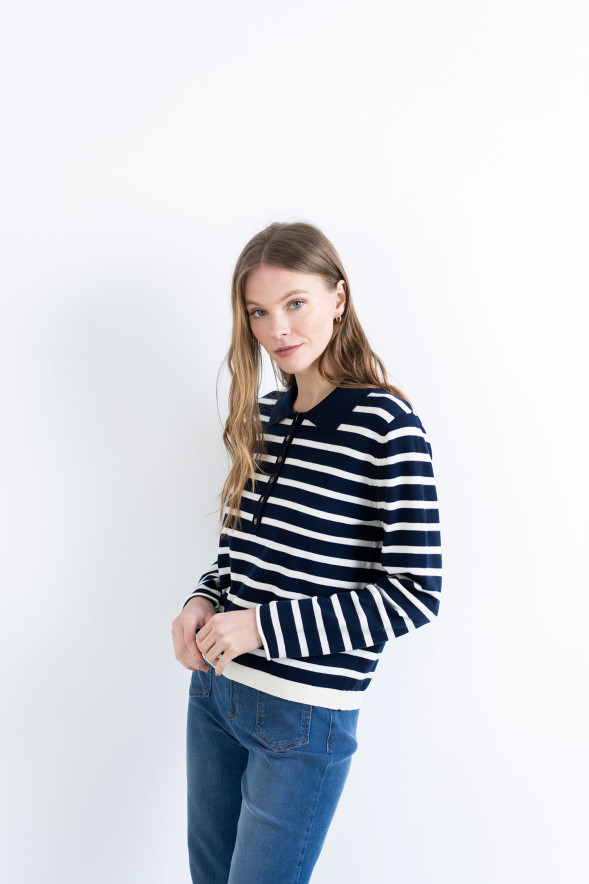 HONGO · Jersey marinero con cuello polo