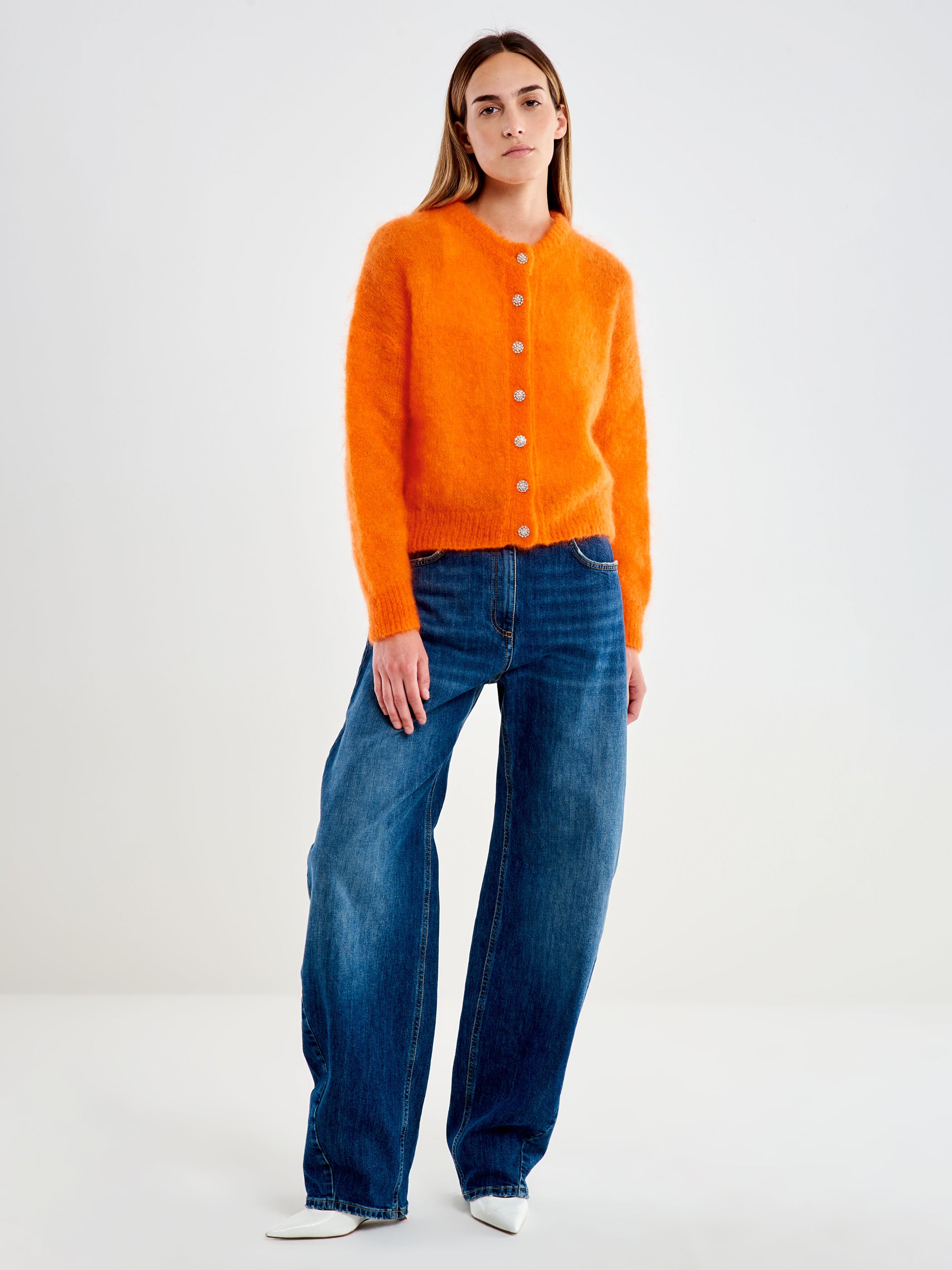 VICOLO · Cárdigan de mohair con botones joya