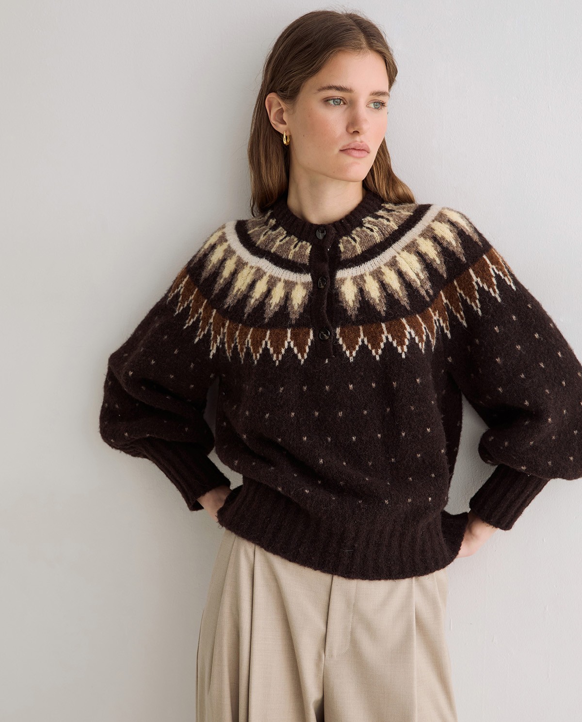 YERSE · Jersey jacquard de grecas