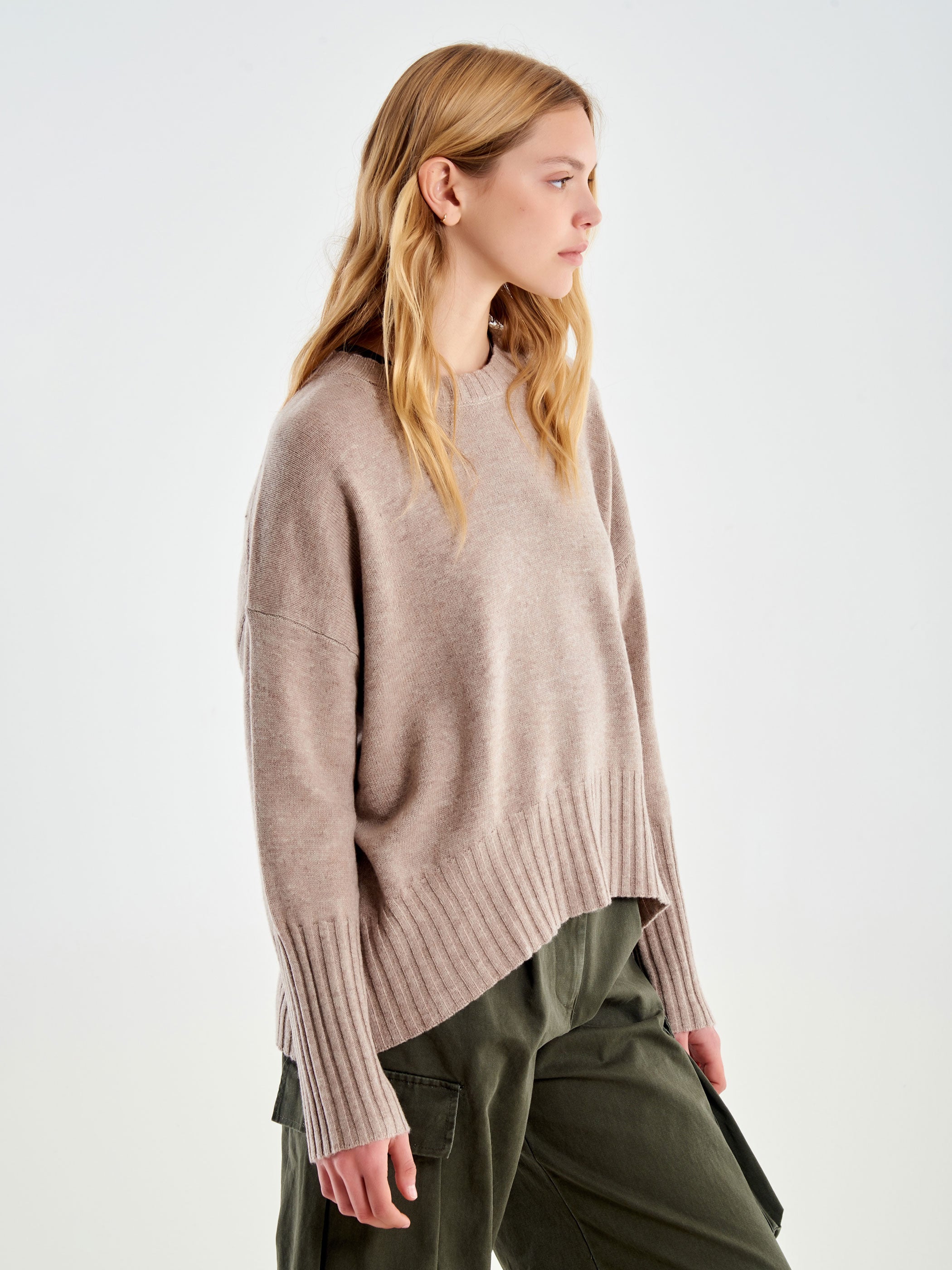 VICOLO · Jersey oversize de cuello redondo