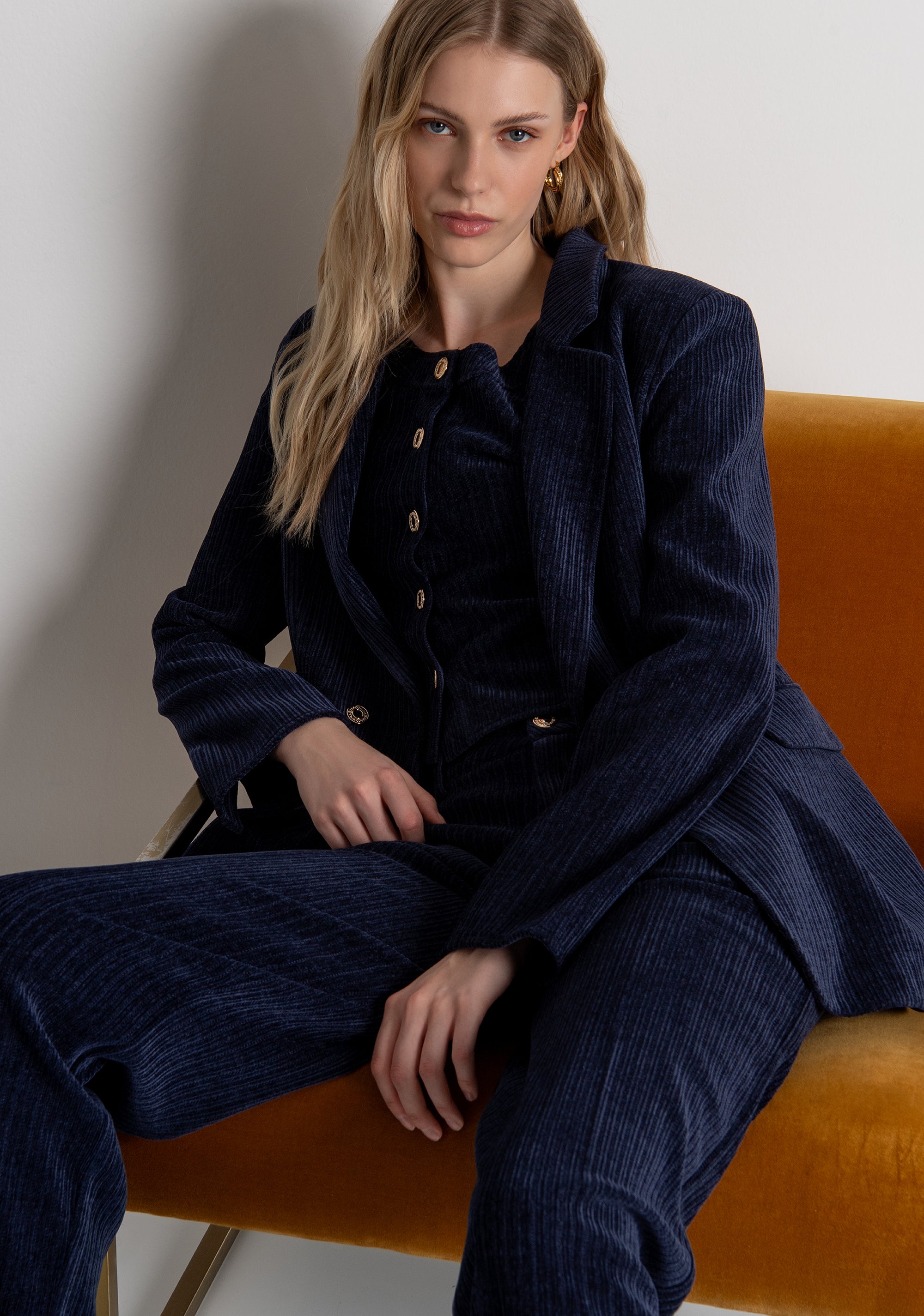 FRACOMINA · Blazer larga de pana
