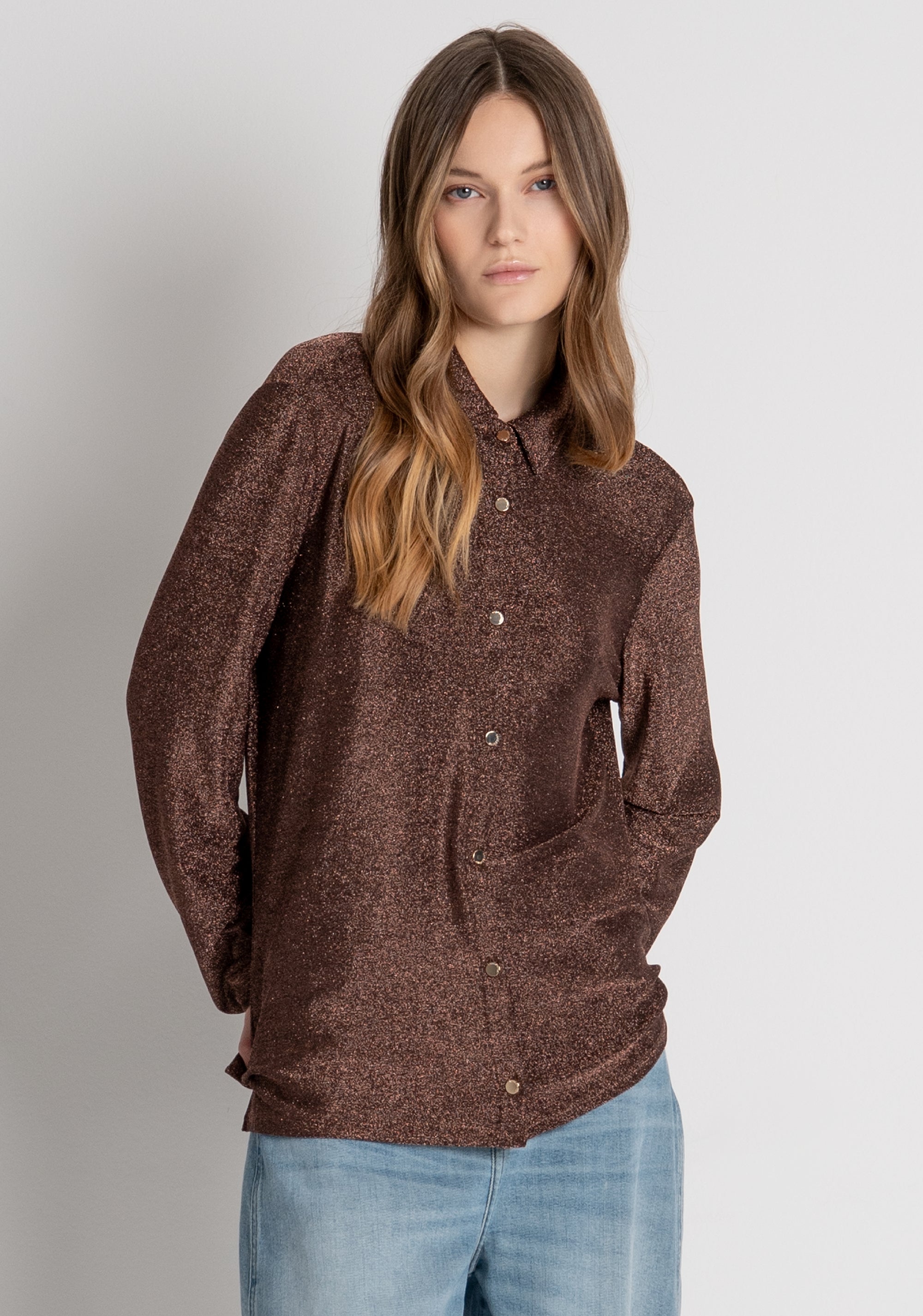 FRACOMINA · Camisa entallada de lúrex - Imagen 2
