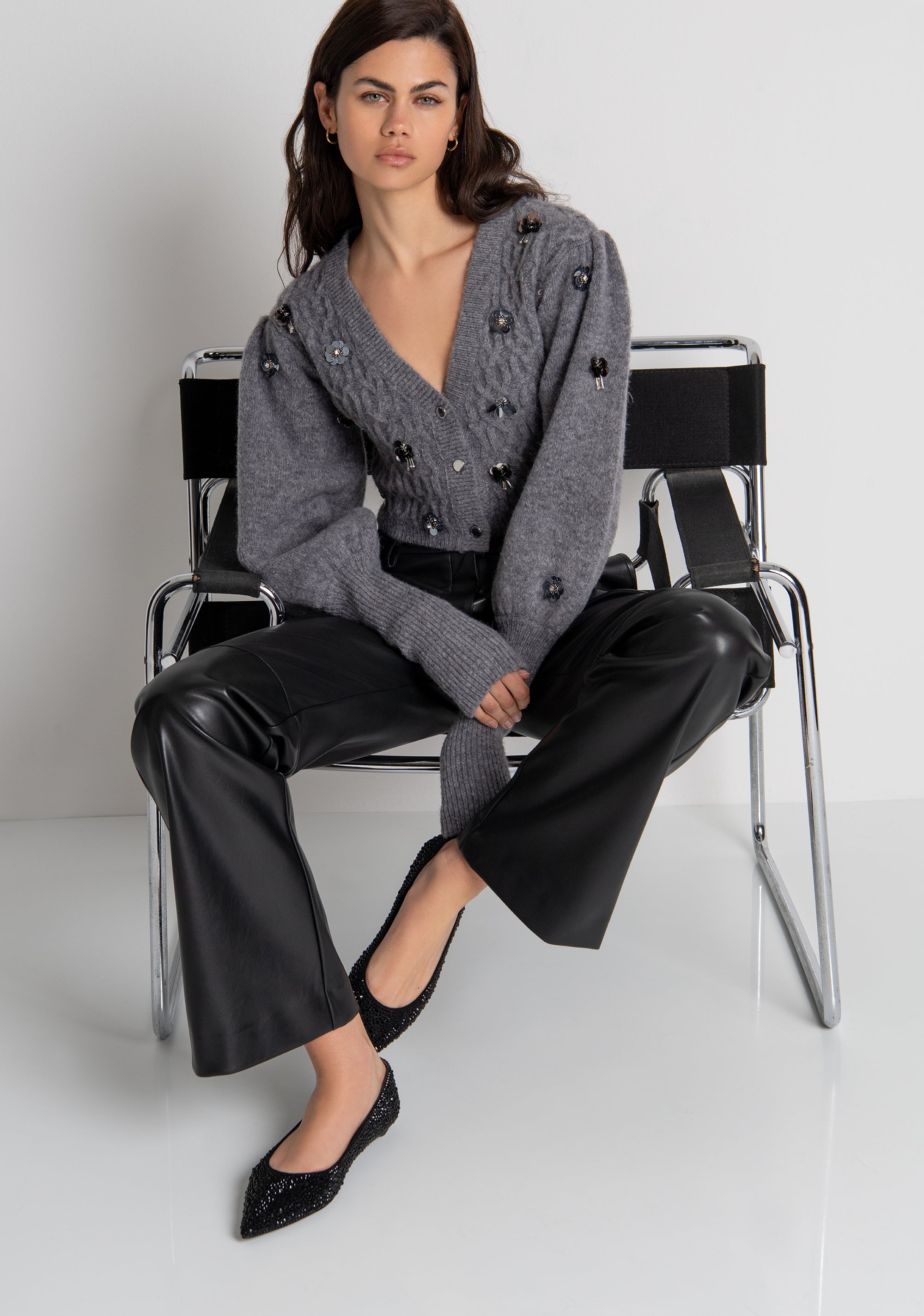 FRACOMINA · Pantalón regular fit de ecopiel