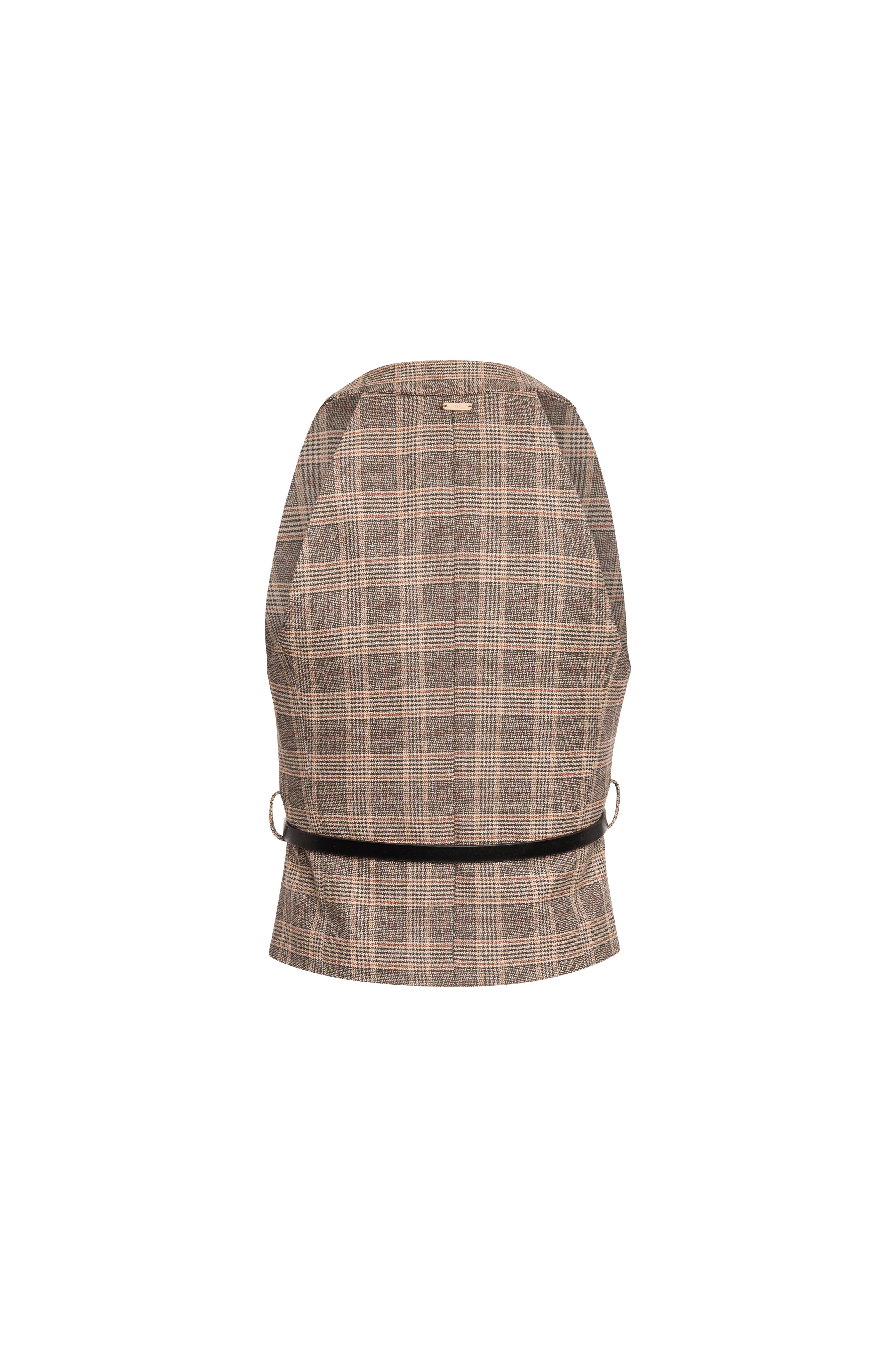 FRACOMINA · Chaleco de príncipe de Gales con cinturón - Imagen 2